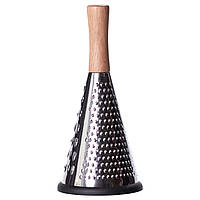 Conical three-sided stainless steel hand grater with wooden handle 11×24 (cm) HP-8-3
