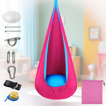 Підвісне крісло-груша 150x70 см з LED-підсвічуванням Рожевий