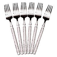 Набір столових виделок 6 штук з нержавіючої сталі 21 (см) Срібло HP-8-34