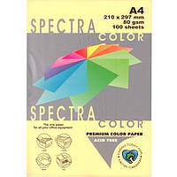 Бумага пастельных тонов Spectra Color 115 светло-желтый А4 80гр 100 листов, пастельный Canary