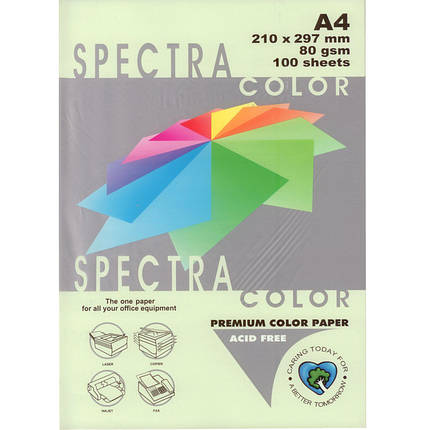 Папір пастельних тонів Spectra_Color 130 зелений А4 80гр 100л "Spectra_Color" паст Laggon, фото 2