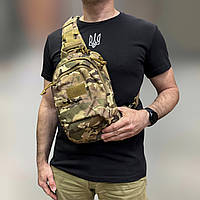 Сумка тактична з ременем через плече, Cordura, Мультикам, Yakeda, підсумок тактичний з ременем через плече