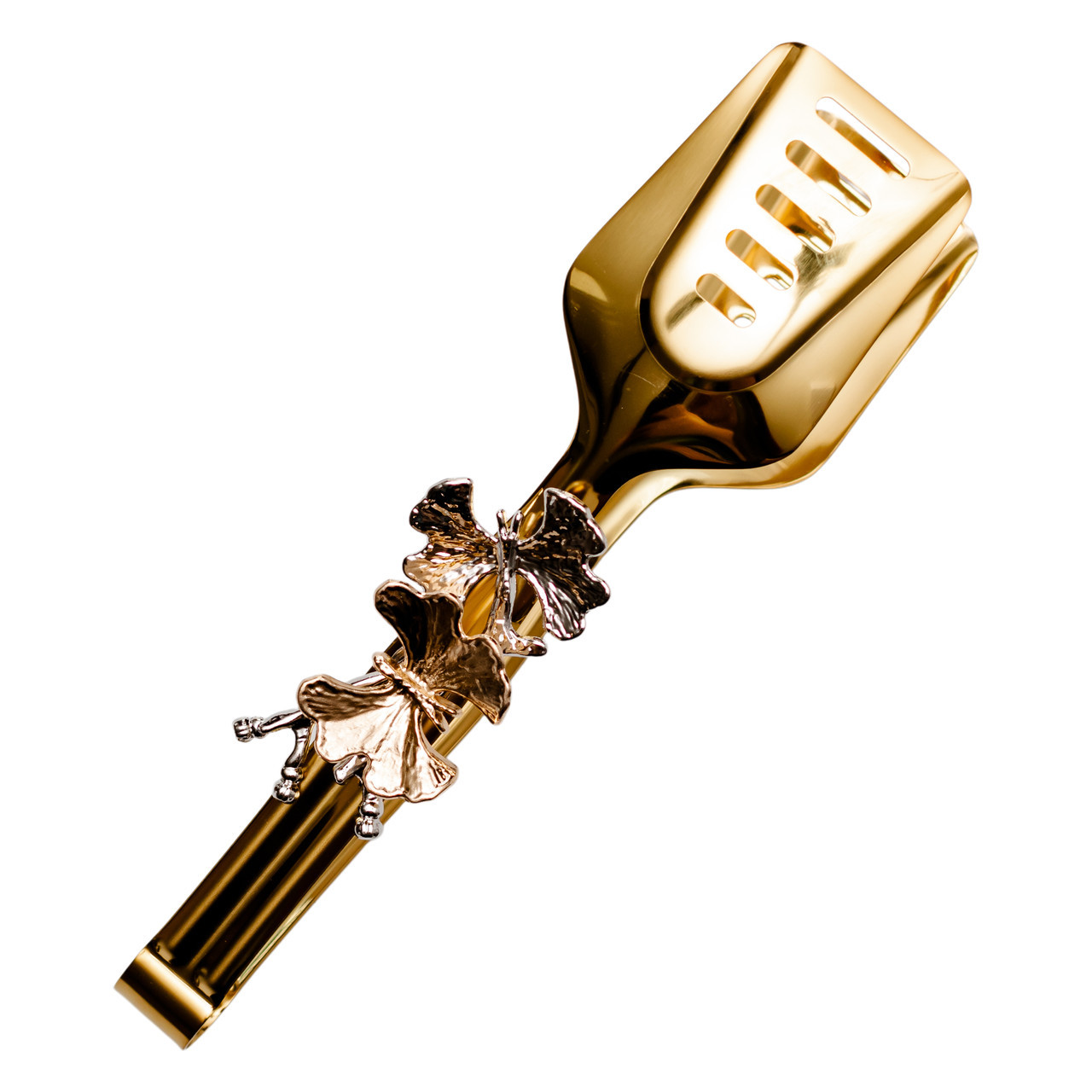 Щипці кухонні металеві 21.5×5 (см) кулінарні щипці для м'яса, риби, гриля кухарські щипці Золотистий HP-8-62, фото 1