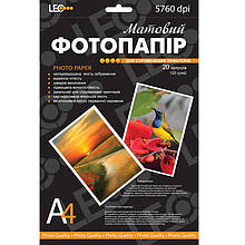 Фотопапір для принтера Leo 720118 A4 180г/кв. м, 20л, матів L3734