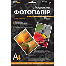 Фотопапір для принтера Leo 720119 A4 230г/кв. м, 20л, матів L3735