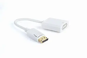 Адаптер Cablexpert DisplayPort - DVI (M/F), 0.1 м, білий (A-DPM-DVIF-002-W) пакет