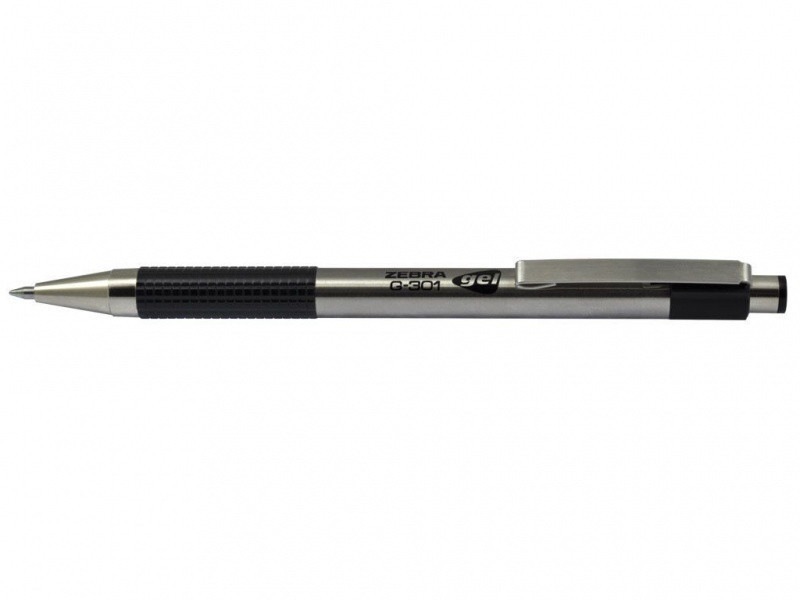 Ручка гелева Zebra G-301 чорний РГ металева авт.Gel Ink