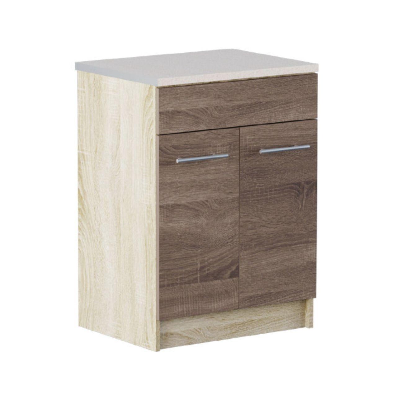 Кухня секція 60 Низ Мийка Еко Еверест Без стільниці (600х456х820 мм) Сонома/Трюфель