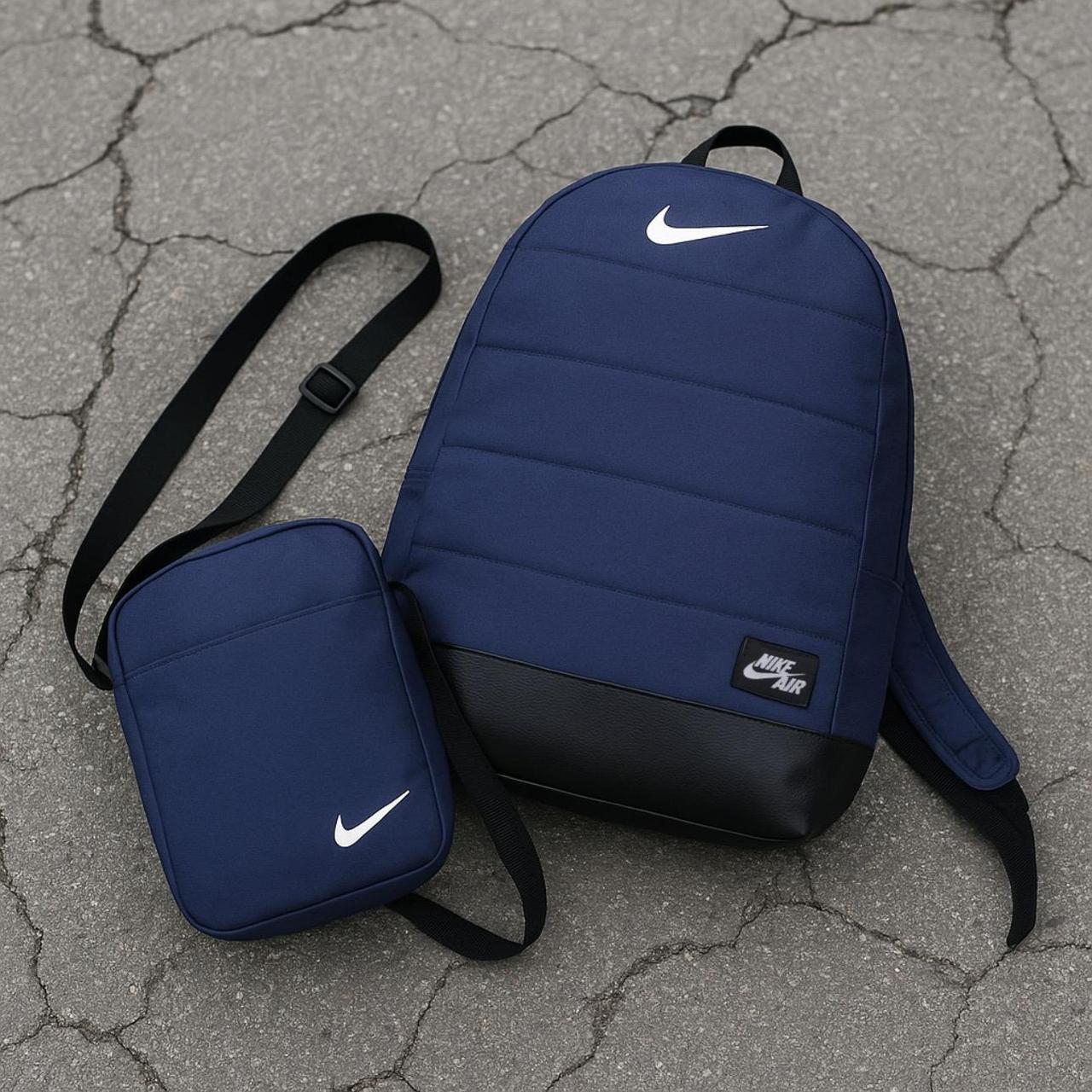 Комплект рюкзак і барсетка Nike Air міський спортивний чоловічий синій, фото 1