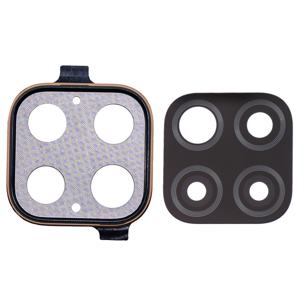 Скло камери Huawei P40 Lite 4G з рамкою золотистого кольору, фото 1