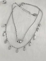 Срібний браслет подвійний на ногу