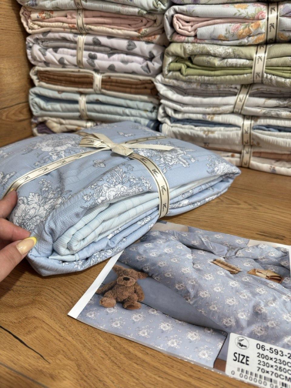 Постільна білизна муслін-жатка євро комплект постільної білизни/Жате постільна білизна, фото 1