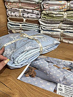 Постільна білизна муслін-жатка євро комплект постільної білизни/Жате постільна білизна