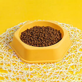 Миска для собак та котів пластикова, 17x5см, Жовта (Тарілка для води та корму)