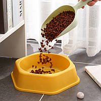 Миска для кота та собаки пластикова, 17x5см, Жовта (Для води та корму)