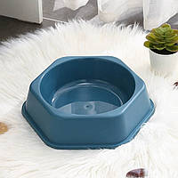 Миска для кота та собаки пластикова, 17x5см, Синя (Для води та корму)
