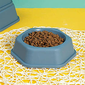 Миска для собак та котів пластикова, 17x5см, Синя (Тарілка для води та корму)