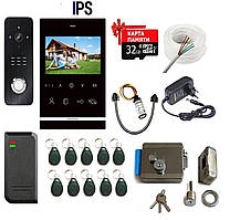 Комплект системи контролю доступу з відеодомофоном на калітку, металеві двері.