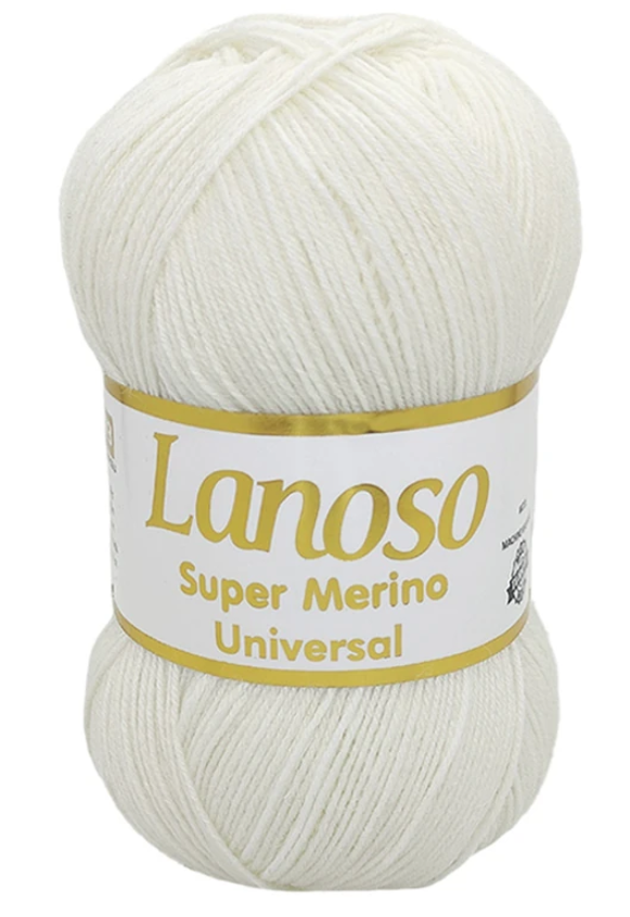 Пряжа Super Merino Universal Lanoso-955 білий, не білосніжний, фото 1