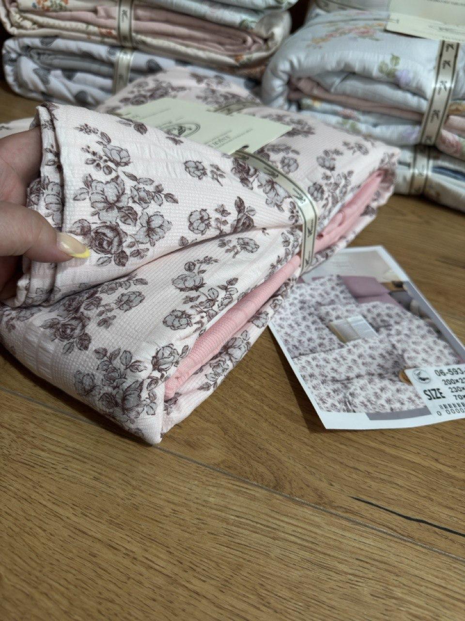 Постільна білизна муслін-жатка євро комплект постільної білизни/Жате постільна білизна, фото 1