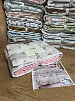 Постільна білизна муслін-жатка євро комплект постільної білизни/Жате постільна білизна