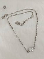 Срібний браслет на ногу з цирконієм