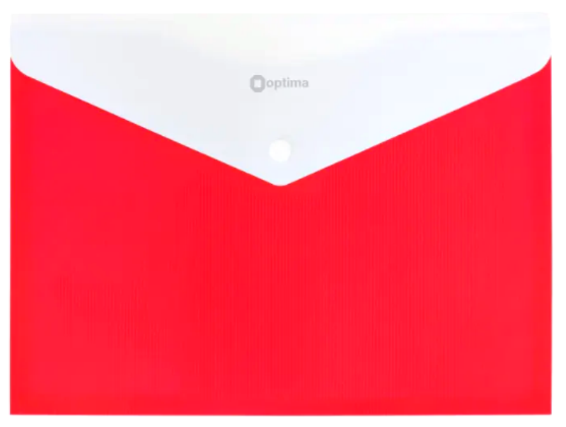 Папка на кнопці А4, з розширенням, червона, Оптима O31315-03, фото 1