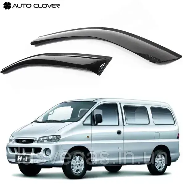 Дефлектори вікон (вітровики) Hyundai H200 1998-2007 (Autoclover A039), фото 1
