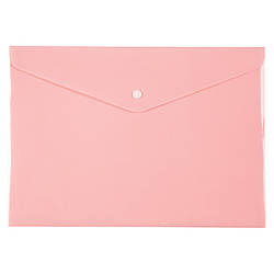 1412-10-A Папка на кнопці А4 Pastelini рожева