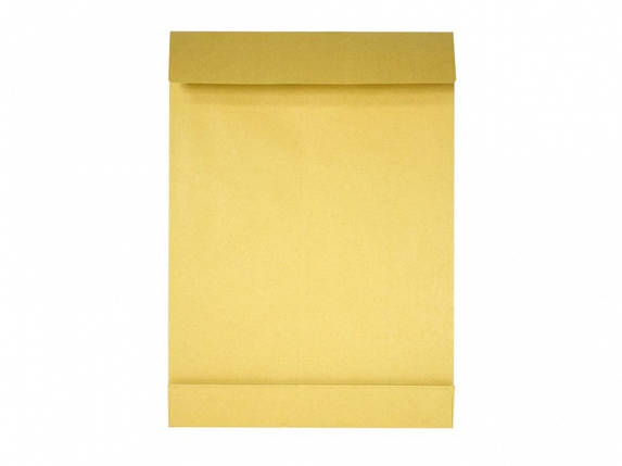 Конверт В4 (353мм*250мм) коричневий 80гр, відривна стрічка крафт з розширенням, фото 1