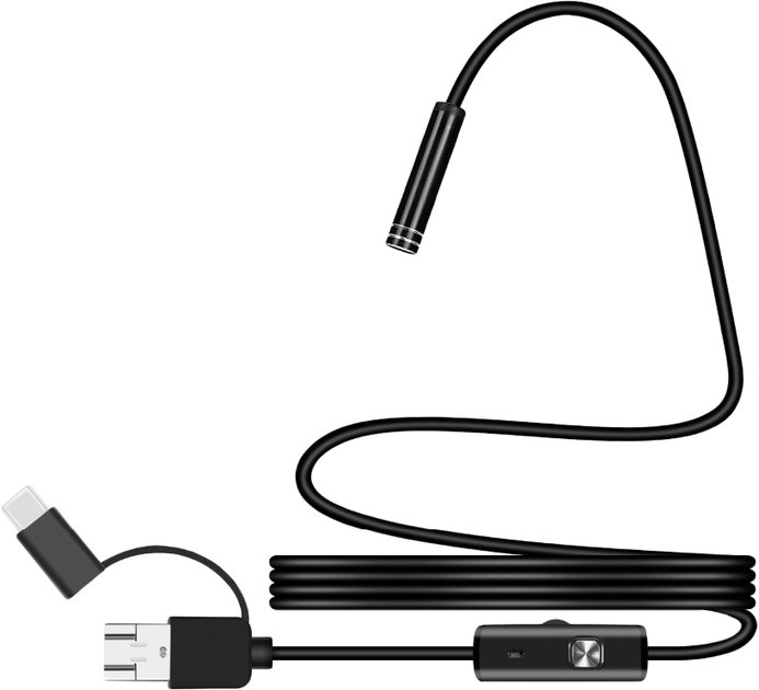 Цифровий ендоскоп 3 в 1 камера USB MicroUSB Type-C 5,5 мм гнучкий 2 м водонепроникний міні камера для смартфона Android