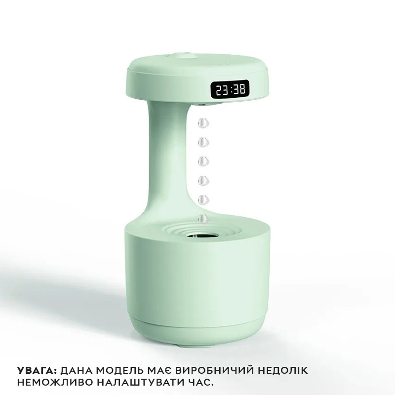 Зволожувач повітря портативний Kinscoter DQ-011 Anti Gravity Humidifier електричний 800 мл, Green EXP