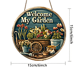Табличка / постер  ( дерево) "Ласкаво Просимо до мого саду " /Welcome to My Garden декор, фото 2