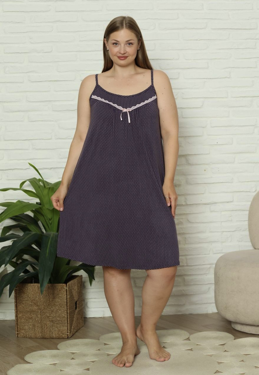 Нічна сорочка великих розмірів із мереживом.Nicoletta 70251, фото 1