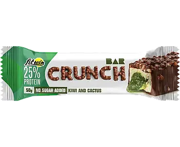 Батончик FitWin Crunch Bar КІВІ КАКТУС БЕЗ ЦУКРУ 50 г 25%