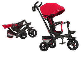 Велосипед дитячий триколісний складаний з поворотним сидінням з батьківською ручкою Flip Tilly червоний