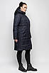 Зимова куртка-пуховик жіноча великого розміру 48-62 синій, фото 2