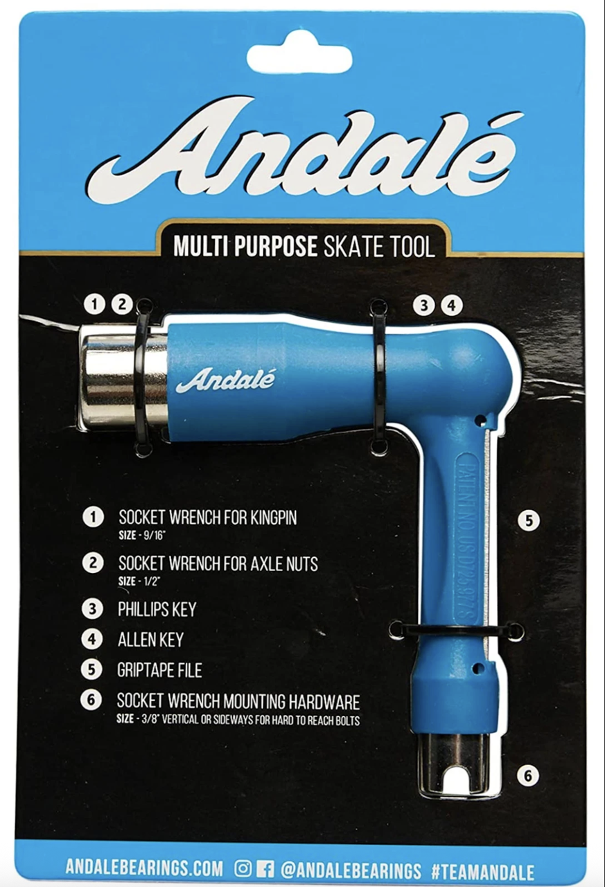 Універсальний ключ для скейтборда ANDALE PURPOSE RATCHET Blue, фото 1
