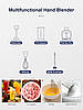 REEMIX HB-2034 - Ручний блендер 5-в-1 1000 Вт. Подрібнювач, спінювач, 12 швидкостей + турбо, чорний, фото 6