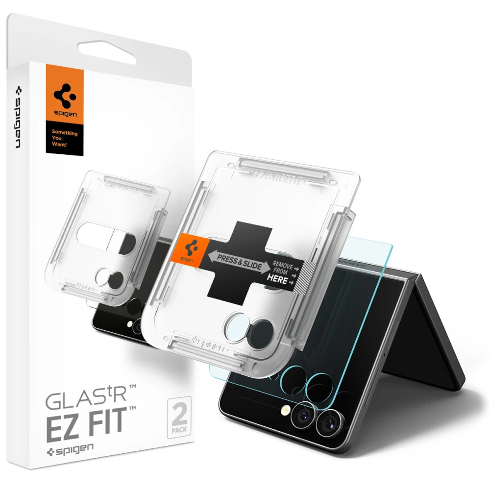 Захисне скло Spigen Glas.tR EZ FIT 2-Pack до Samsung Galaxy Flip 7 Clear (AGL09585), фото 1