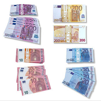 Сувенірні гроші купюри 500/200/20/10 євро
