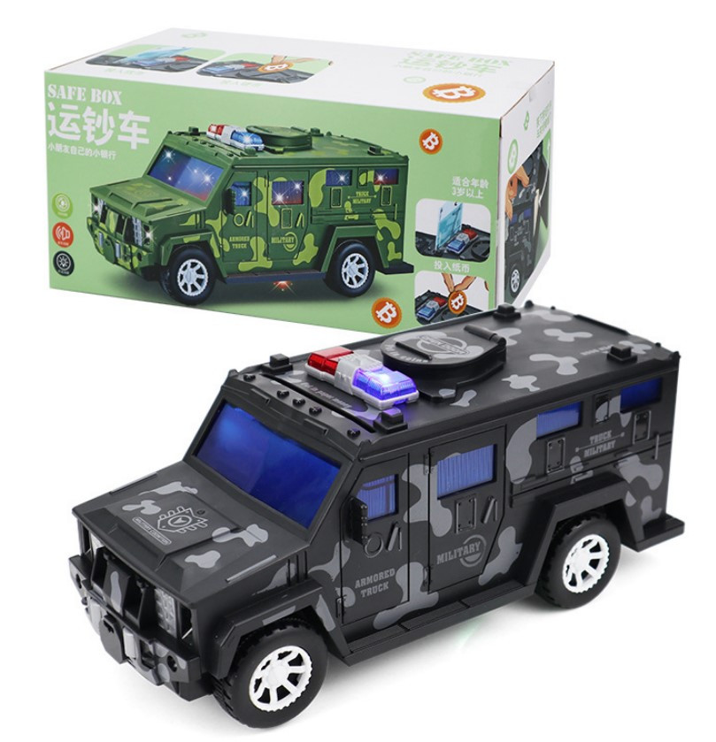 Скарбничка військова машина Military Car Safe Box для банкнот і монет камуфляж, фото 1