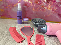 Набір аксесуарів LD-337B набір перукаря, фен-повітря, плойка, гребінці, дзеркало, на батарейках, в коробці, 39-25,5-6,5см, фото 6