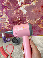 Набір аксесуарів LD-337B набір перукаря, фен-повітря, плойка, гребінці, дзеркало, на батарейках, в коробці, 39-25,5-6,5см, фото 5