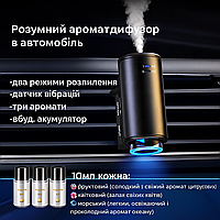 Аромадиффузор в авто с вибродатчиком и 3 ароматами автоматический распылитель