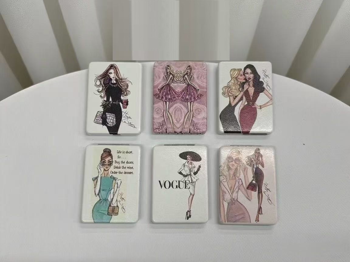 Дзеркало косметичне кишенькове 6*8,5 см Дитяче прямокутне дзеркало 12 шт Nina, фото 1