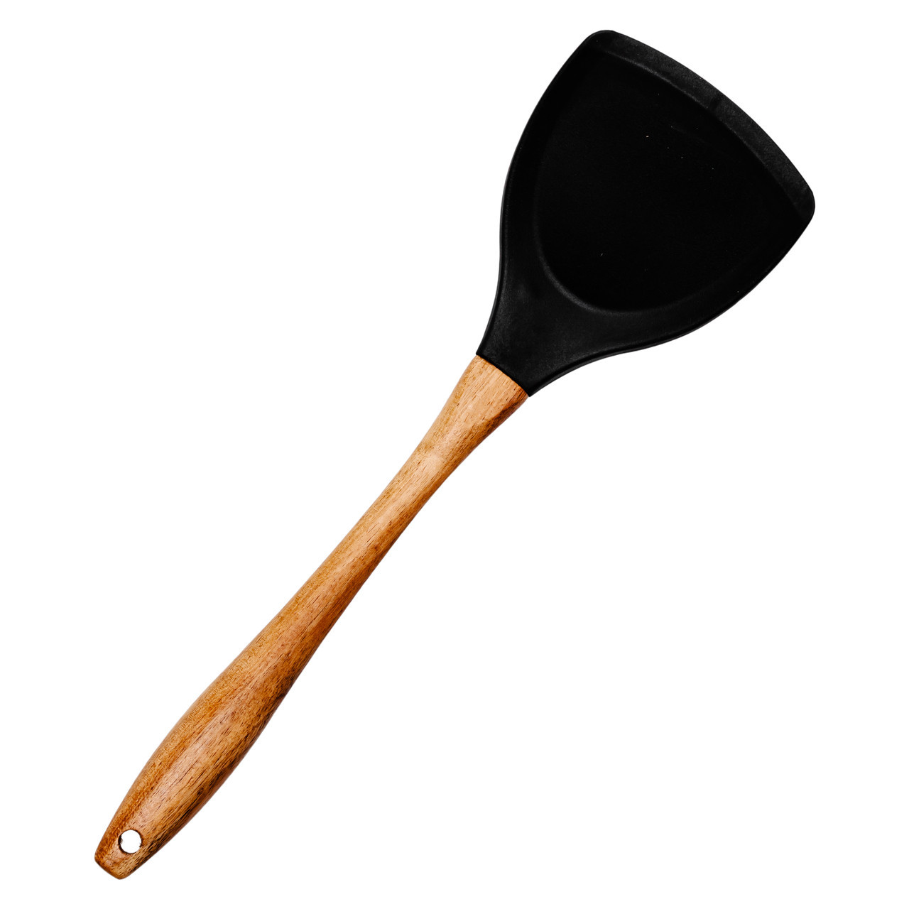Лопатка силіконова кухонна для сковороди 33.5 (см) лопатка з силікону для кухні з дерев'яною ручкою HP-8-55, фото 1