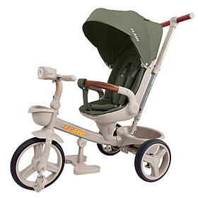 Велосипед дитячий триколісний з батьківською ручкою для дітей від 1,5 до 4 років Flash Tilly Green