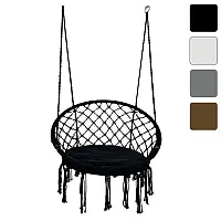 Крісло-гойдалка плетена WCG 80 см підвісна кругла з м'якою подушкою для дорослих та дітей R_2538