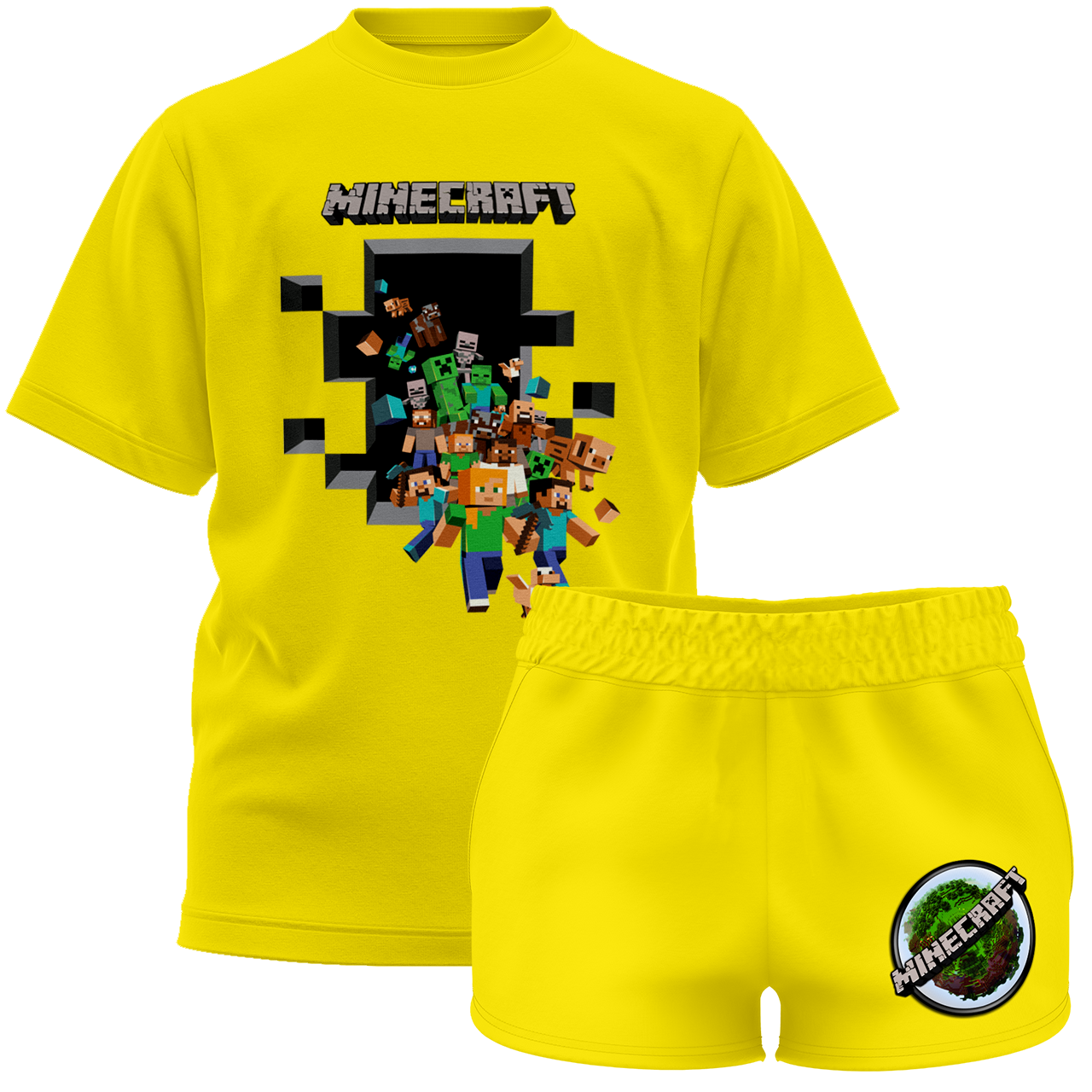 Стильний дитячий літній костюм для дівчинки Майнкрафт, 2-16 років, фото 1